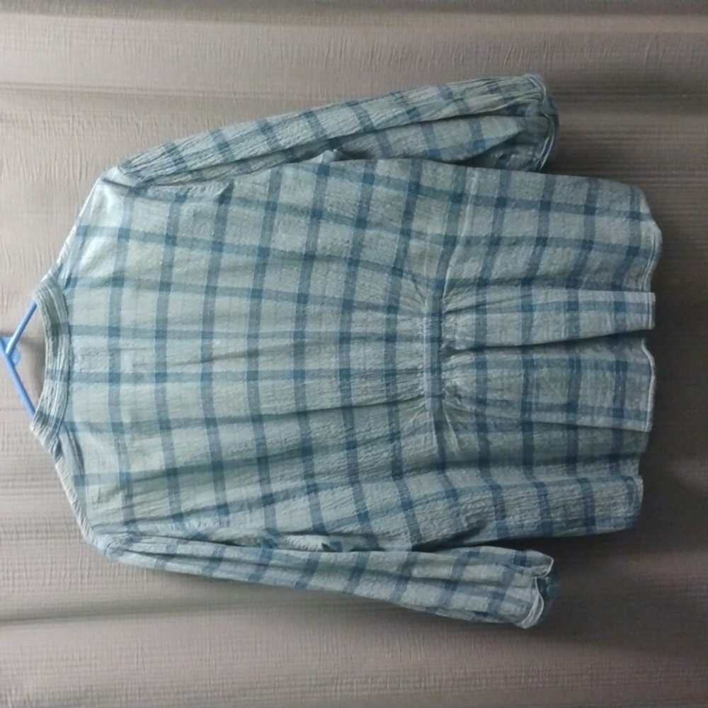 Woolrich Blue Plaid Cotton Women's Blouse - Picture 2 of 7